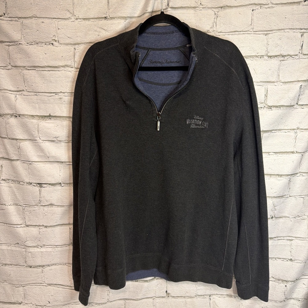 Tommy Bahama Disney Mens Members Club Zip Pullover XL Blue